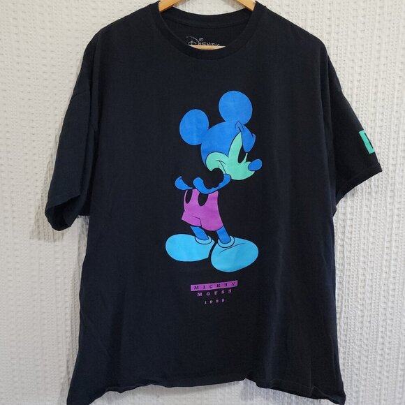 Disney Neff T-Shirt XXL Black Logo Graphic Mickey Mouse Short Sleeve Tee - Picture 1 of 8